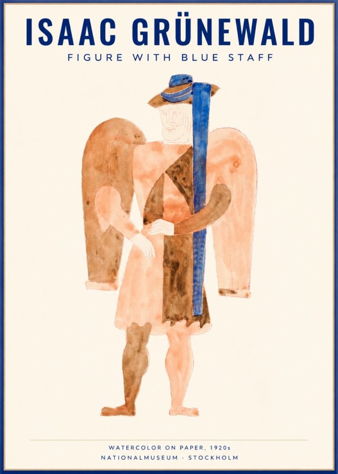 Isaac Grünewald Figure with Blue Staff No1 - Plakat
