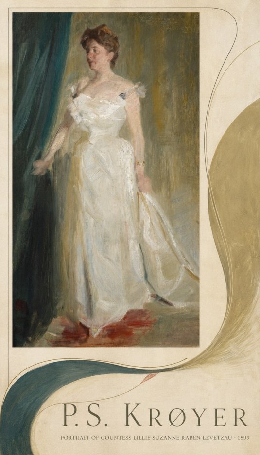 P.S. Krøyer Portrait of Countess Lillie Suzanne Raben-levetzau - 1899 No3 - Plakat