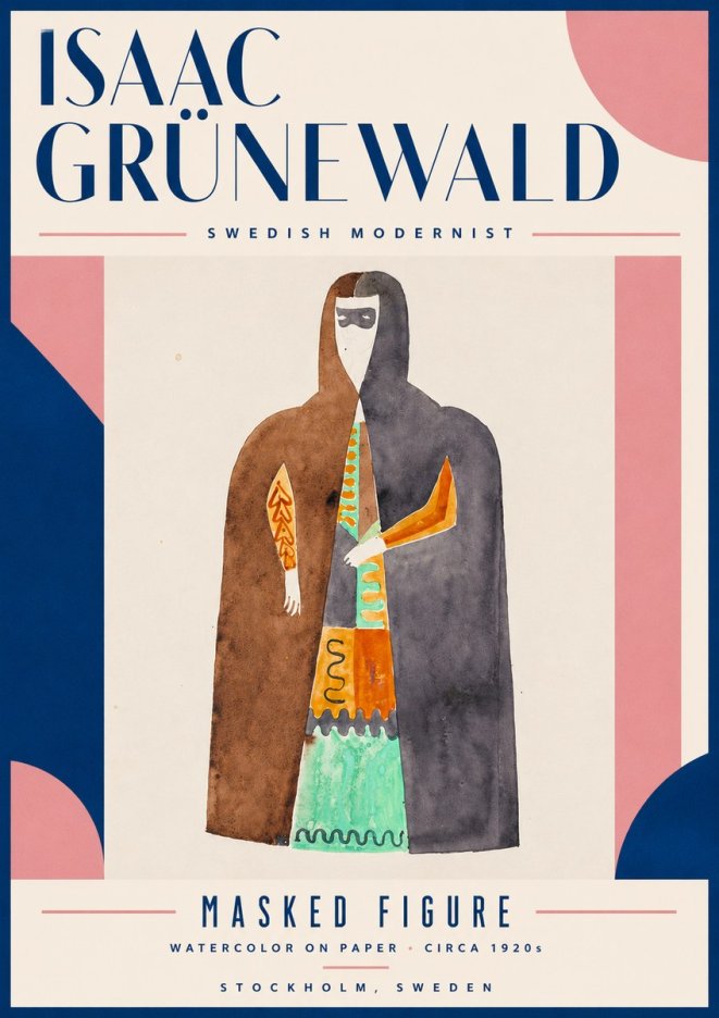 Isaac Grünewald Masked Figure No3 - Plakat