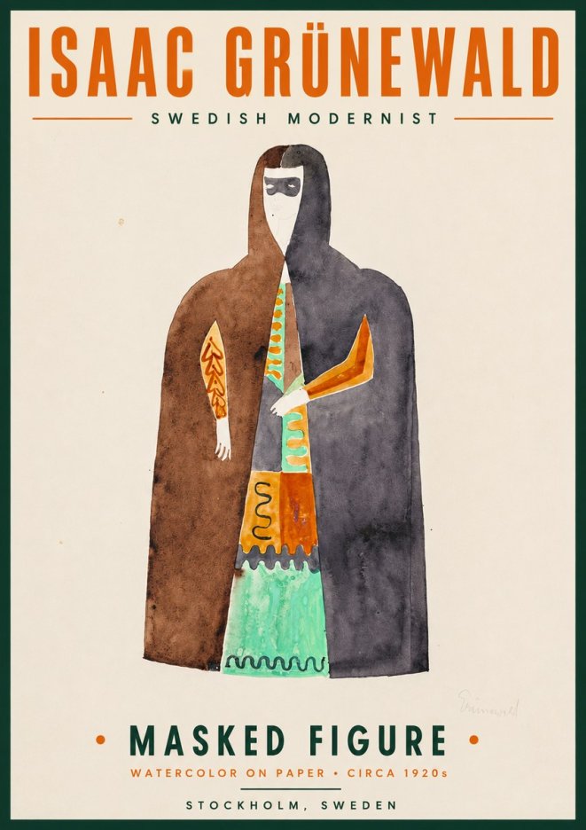 Isaac Grünewald Masked Figure No4 - Plakat