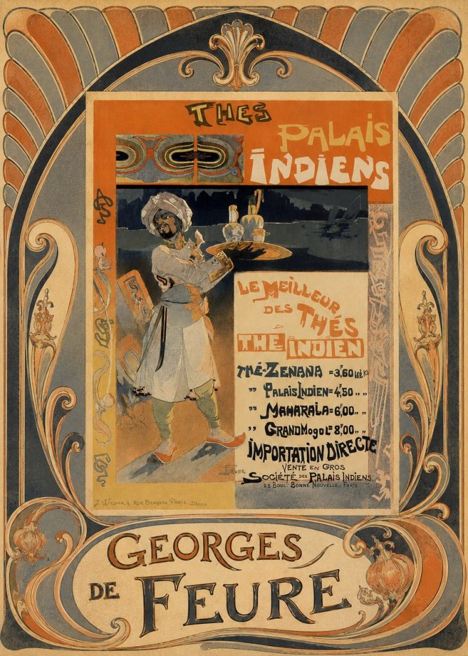 Georges de Feure Thés Palais Indiens No6 - Plakat