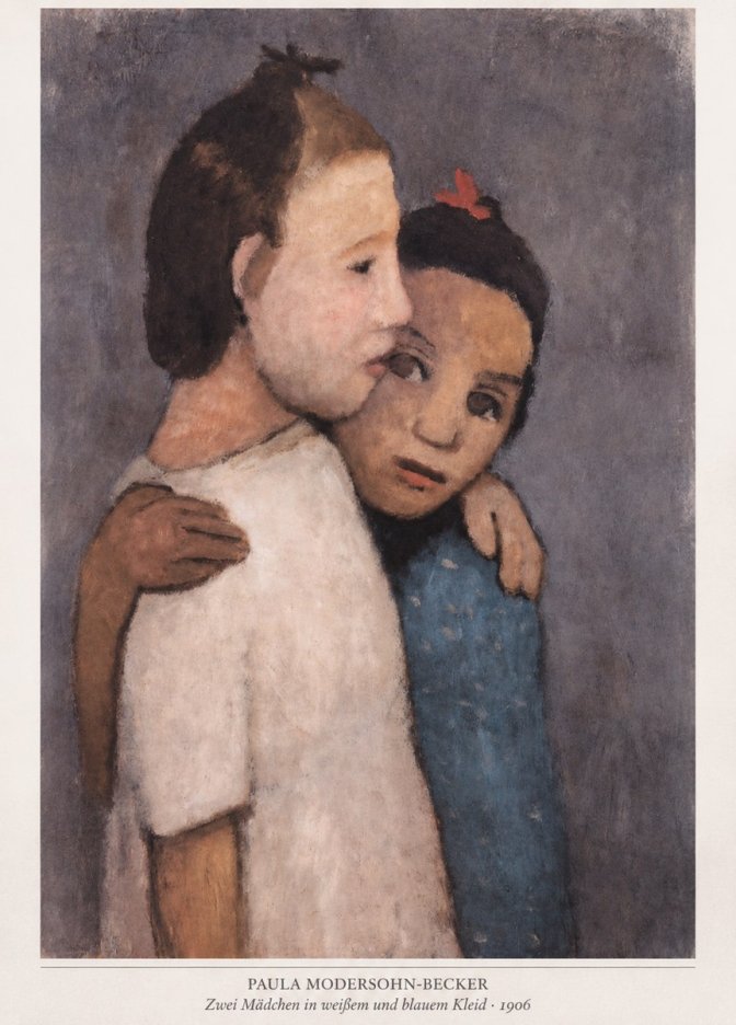 Paula Modersohn-Becker Zwei Mädchen in Weißem Und Blauem Kleid No6 - Plakat