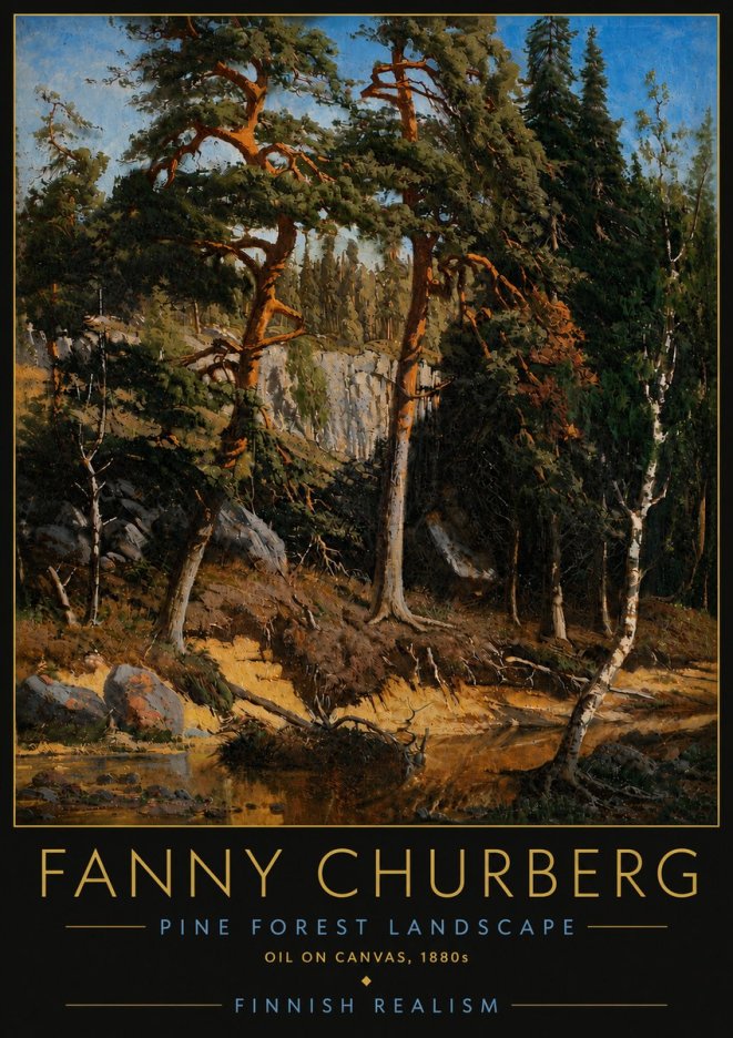 Fanny Churberg Pine Forest Landscape No6 - Plakat