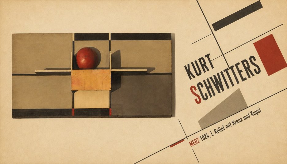 Kurt Schwitters Merz 1924, I, Relief Mit Kreuz Und Kugel No6 - Plakat