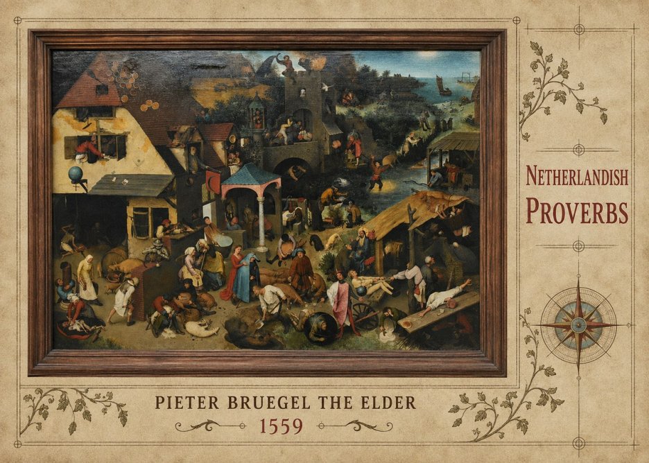 Pieter Bruegel Netherlandish Proverbs XI No3 - Plakat