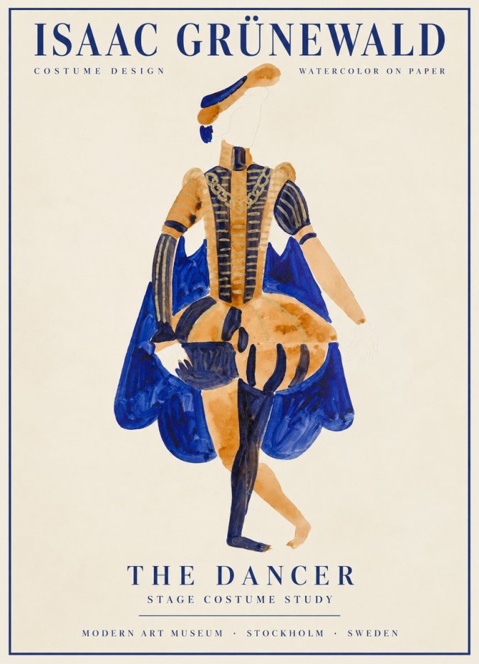 Isaac Grünewald Costume Design XV No2 - Plakat