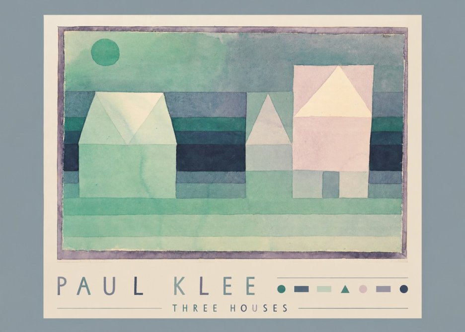 Paul Klee Three Houses No3 - Plakat