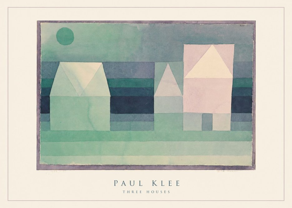 Paul Klee Three Houses No4 - Plakat