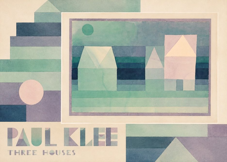 Paul Klee Three Houses No5 - Plakat
