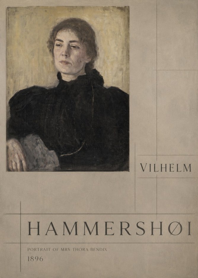 Vilhelm Hammershøi Portrait of Mrs Thora Bendix No5 - Plakat
