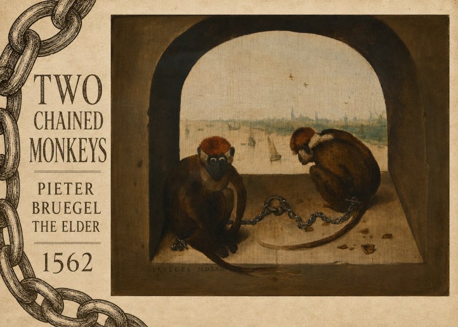 Pieter Bruegel Two Chained Monkeys I No6 - Plakat