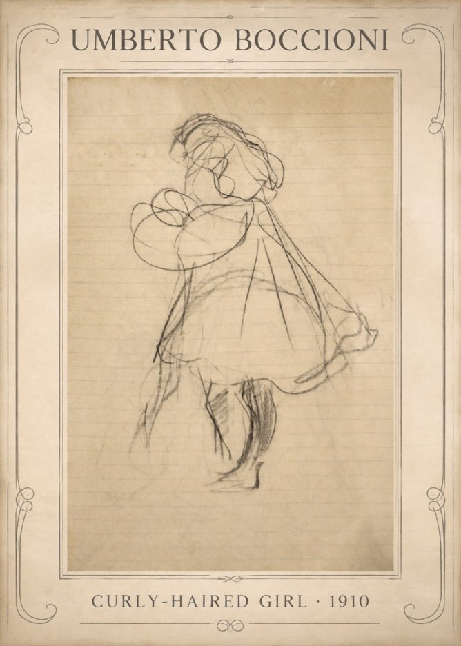 Umberto Boccioni Curly-haired Girl No1 - Plakat