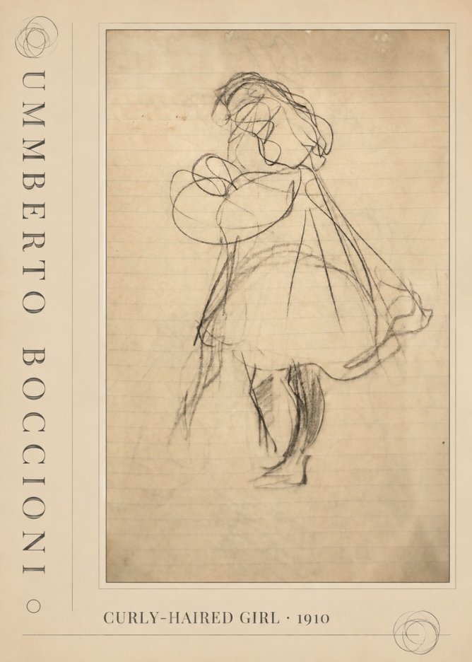 Umberto Boccioni Curly-haired Girl No3 - Plakat