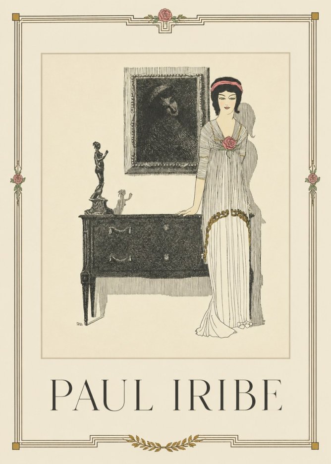 Paul Iribe Elegant Figure in Art Deco Interior No1 - Plakat
