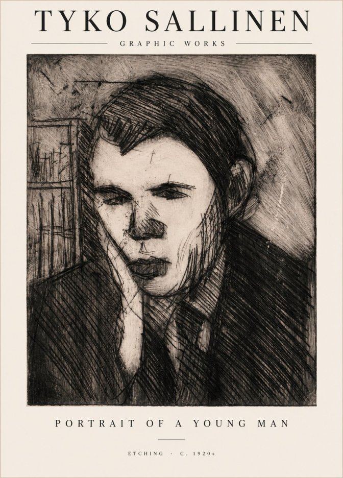 Tyko Sallinen Portrait of a Young Man No1 - Plakat