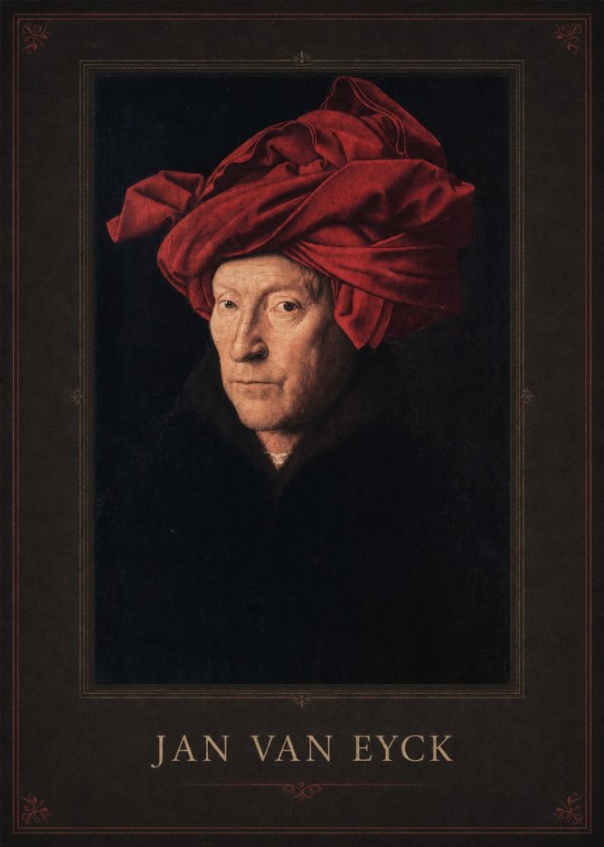 Jan van Eyck Portrait of a Man in a Turban No1 - Plakat