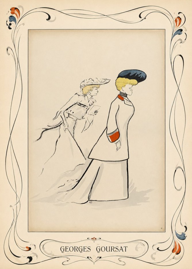 Georges Goursat Elegant Promenade No4 - Plakat