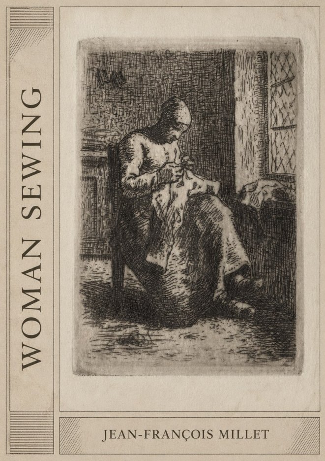 Jean-François Millet Woman Sewing No2 - Plakat