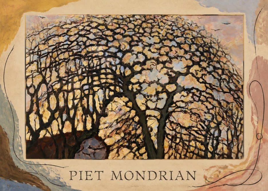 Piet Mondrian Avond (Evening); the Red Tree No5 - Plakat