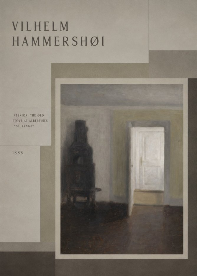 Vilhelm Hammershøi Interior: the Old Stove at Albertines Lyst, Lyngby No3 - Plakat