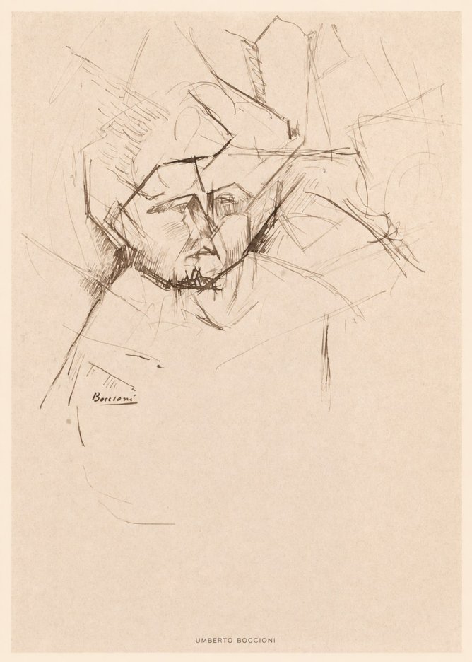Umberto Boccioni Head Study No6 - Plakat
