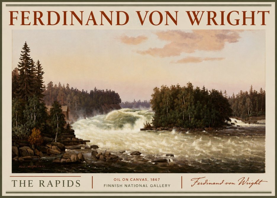 Ferdinand von Wright The Rapids No6 - Plakat