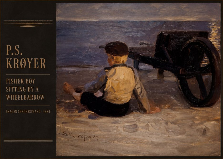 P.S. Krøyer Fisher Boy Sitting by a Wheelbarrow No2 - Plakat