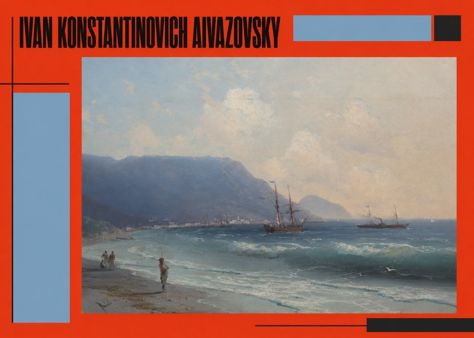 Ivan Konstantinovich Aivazovsky A Coastal View with Fishing Figures No2 - Plakat