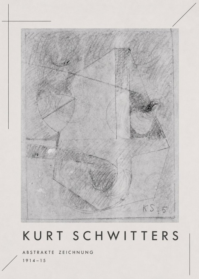 Kurt Schwitters Abstrakte Zeichnung No1 - Plakat