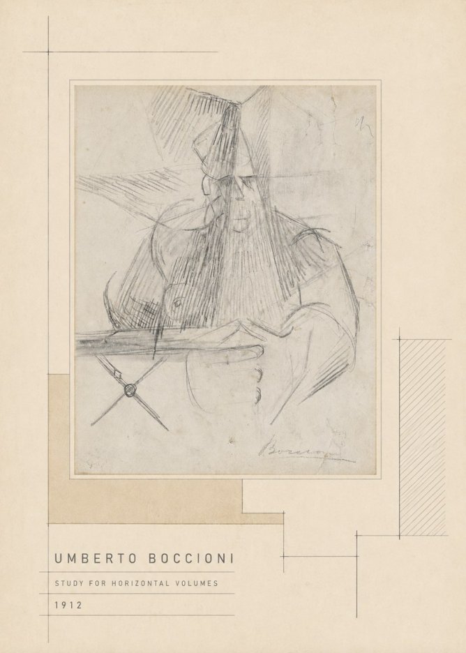 Umberto Boccioni Study for Horizontal Volumes No5 - Plakat