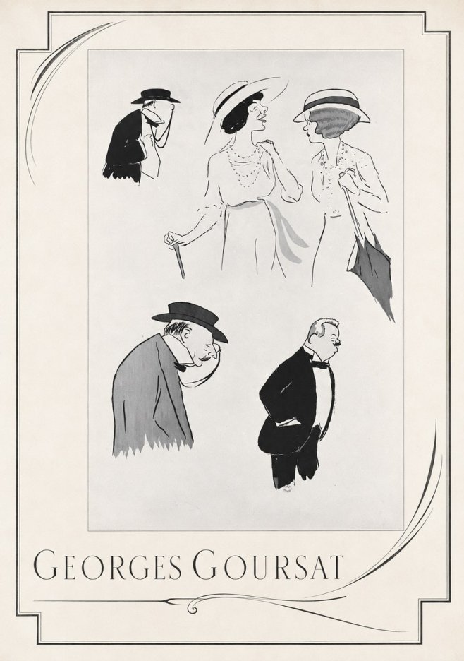 Georges Goursat Character Studies No2 - Plakat