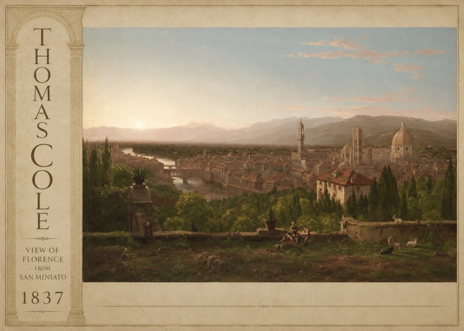 Thomas Cole View of Florence from San Miniato No2 - Plakat