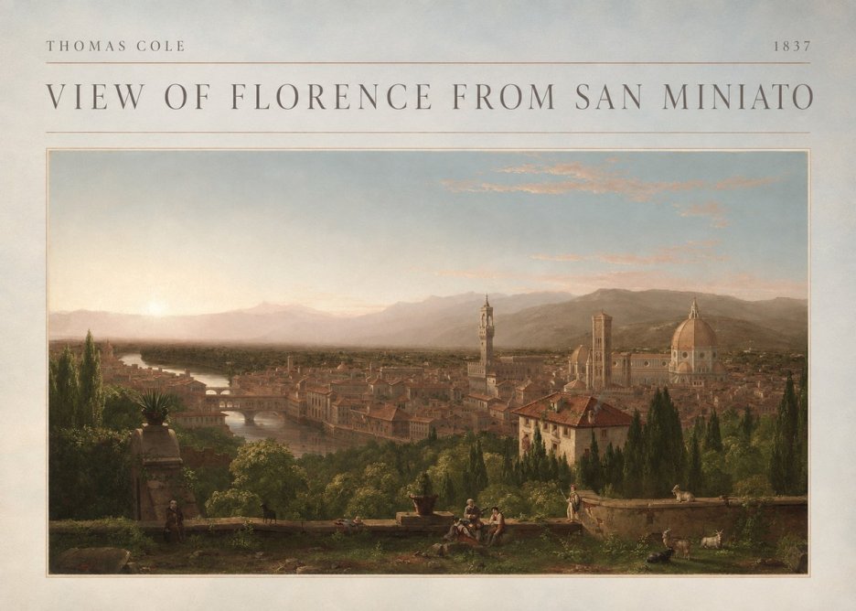 Thomas Cole View of Florence from San Miniato No4 - Plakat