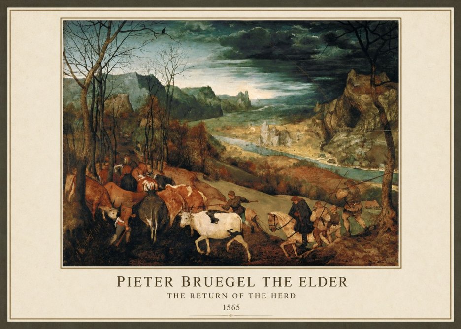 Pieter Bruegel The Return of the Herd No1 - Plakat