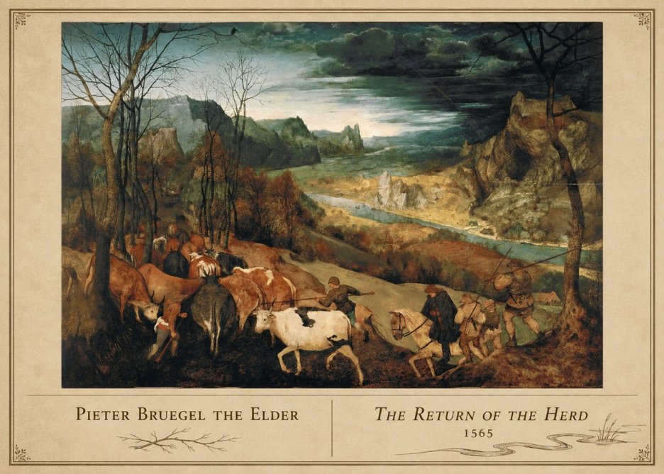 Pieter Bruegel The Return of the Herd No4 - Plakat
