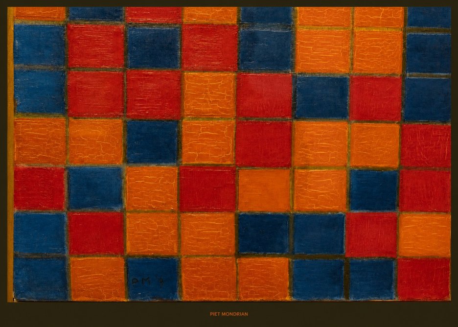 Piet Mondrian Checkerboard Composition with Dark Colors No6 - Plakat