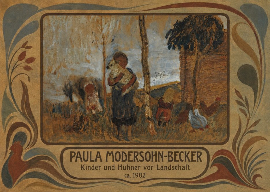 Paula Modersohn-Becker Kinder Und Hühner Vor Landschaft No4 - Plakat