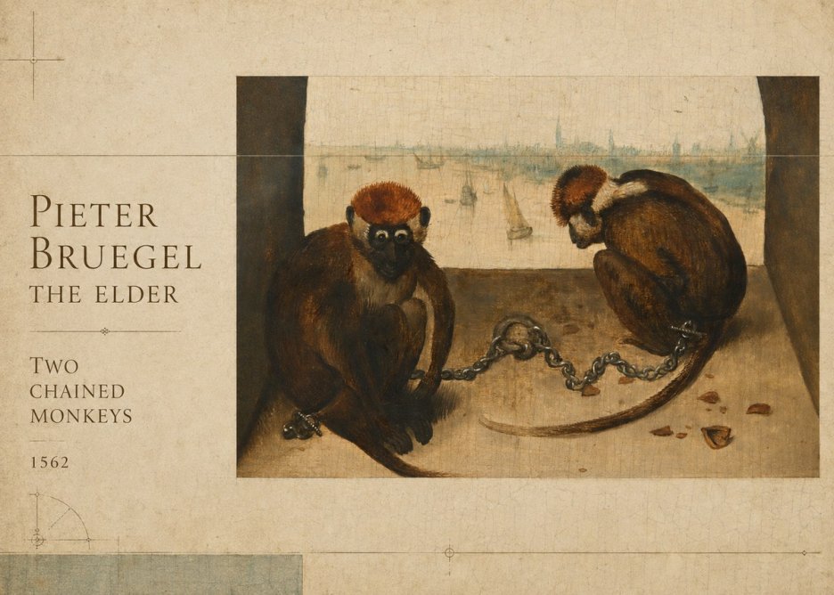 Pieter Bruegel Two Chained Monkeys II No5 - Plakat