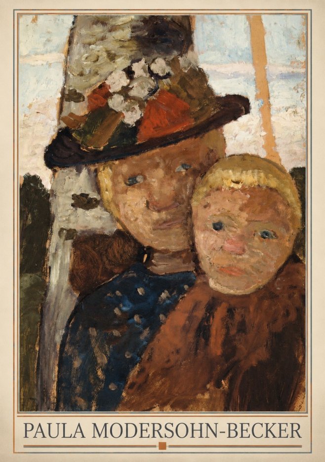Paula Modersohn-Becker Mother and Child with Hat No1 - Plakat