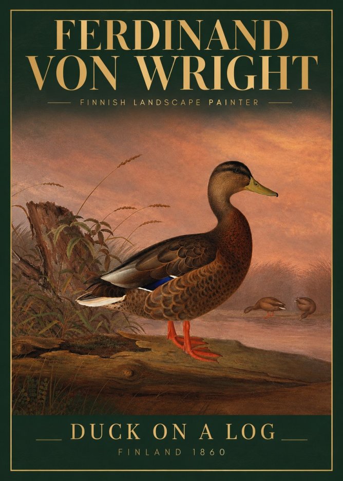 Ferdinand von Wright Wild Duck No4 - Plakat