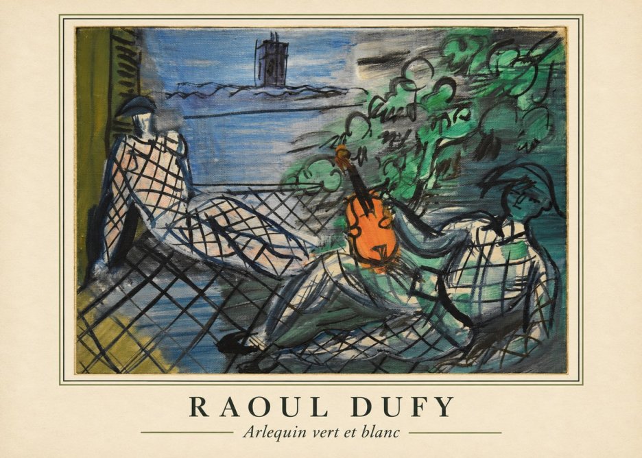 Raoul Dufy Arlequin Vert Et Blanc No4 - Plakat