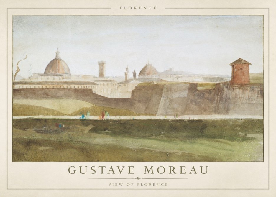 Gustave Moreau View of Florence No2 - Plakat