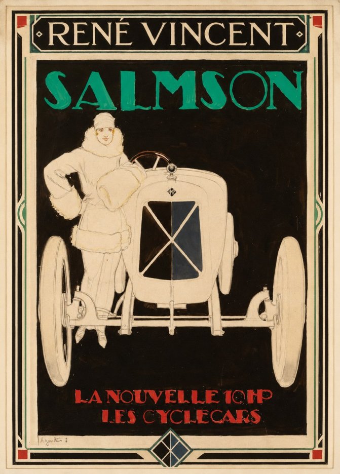 René Vincent Salmson La Nouvelle 10Hp Les Cyclecars No2 - Plakat