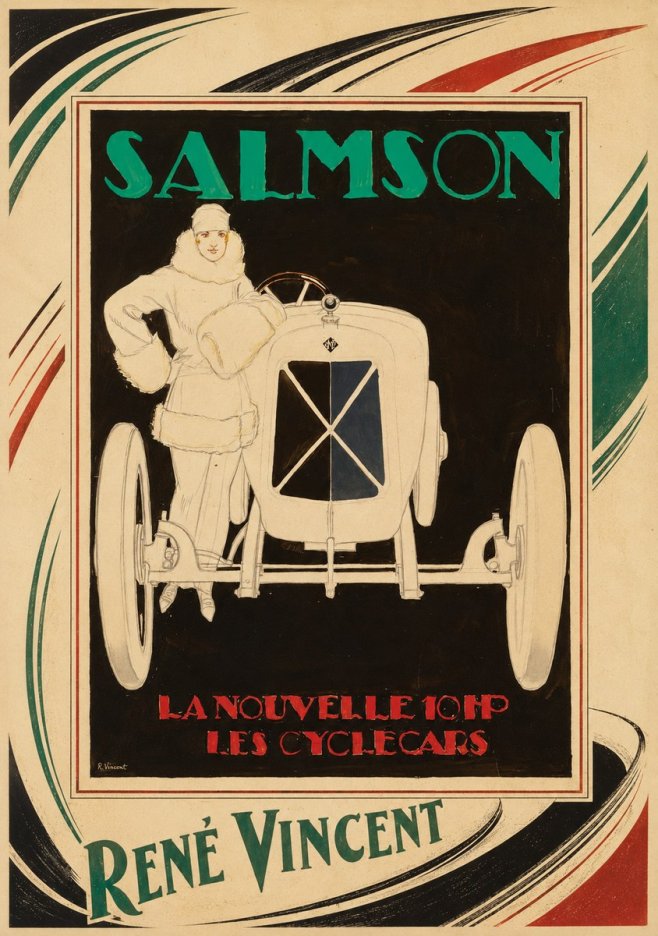René Vincent Salmson La Nouvelle 10Hp Les Cyclecars No3 - Plakat