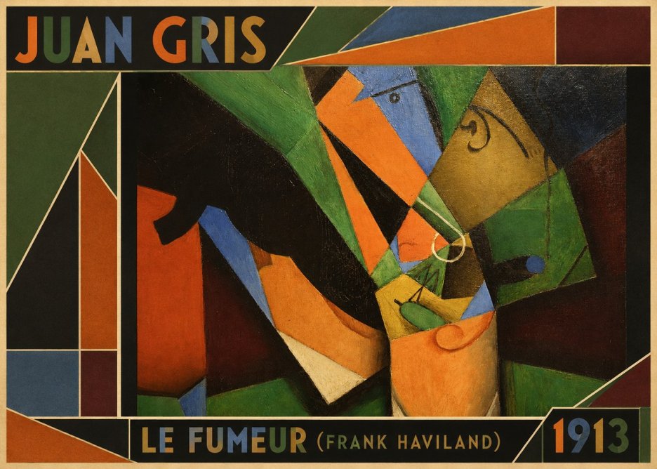 Juan Gris Le Fumeur (Frank Haviland) No1 - Plakat