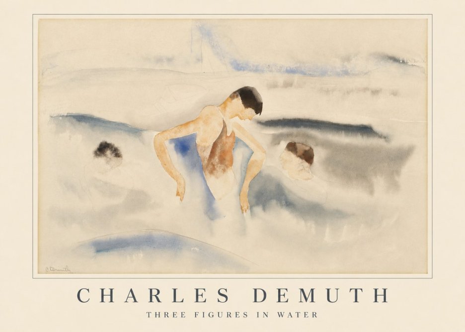 Charles Demuth Three Figures in Water No5 - Plakat