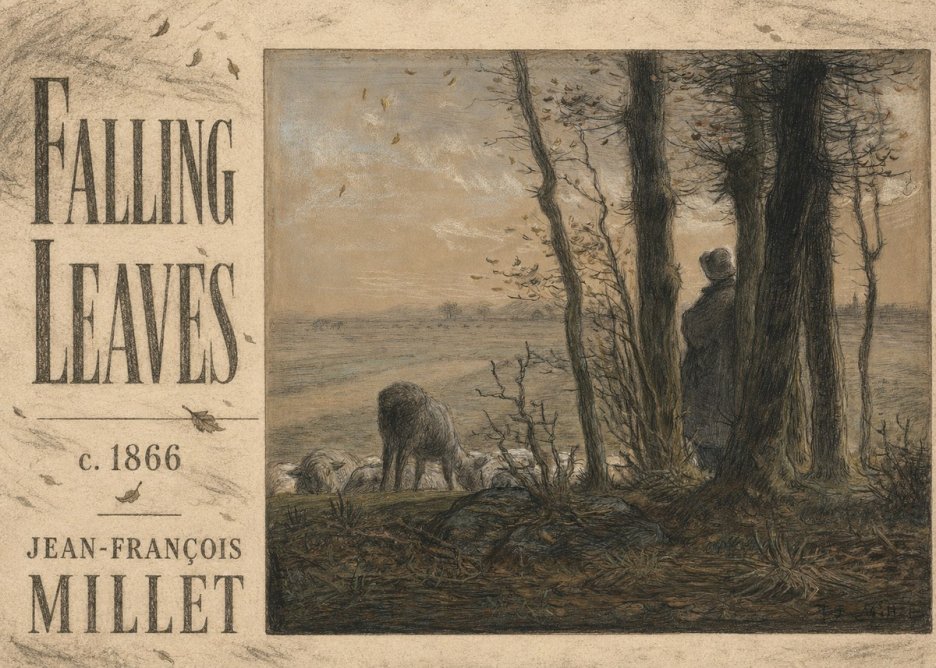 Jean-François Millet Falling Leaves No5 - Plakat