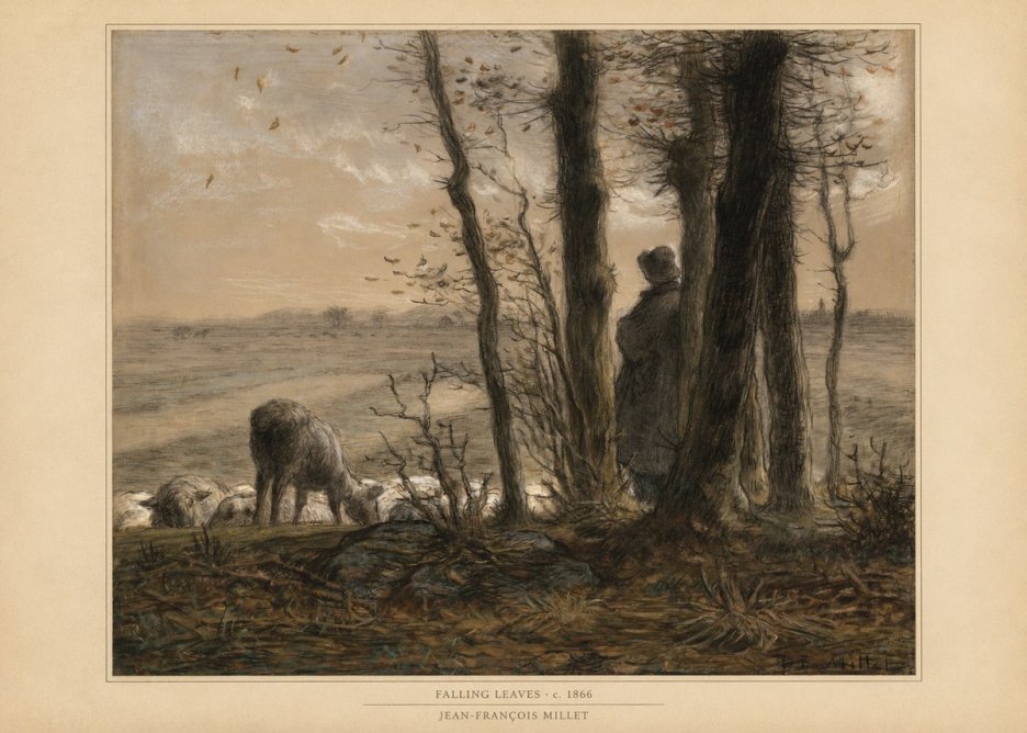 Jean-François Millet Falling Leaves No6 - Plakat