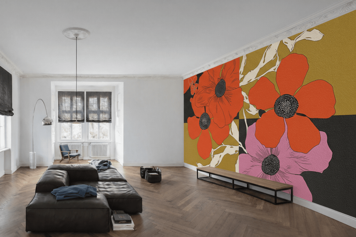 Crimson Blossom Tapestry