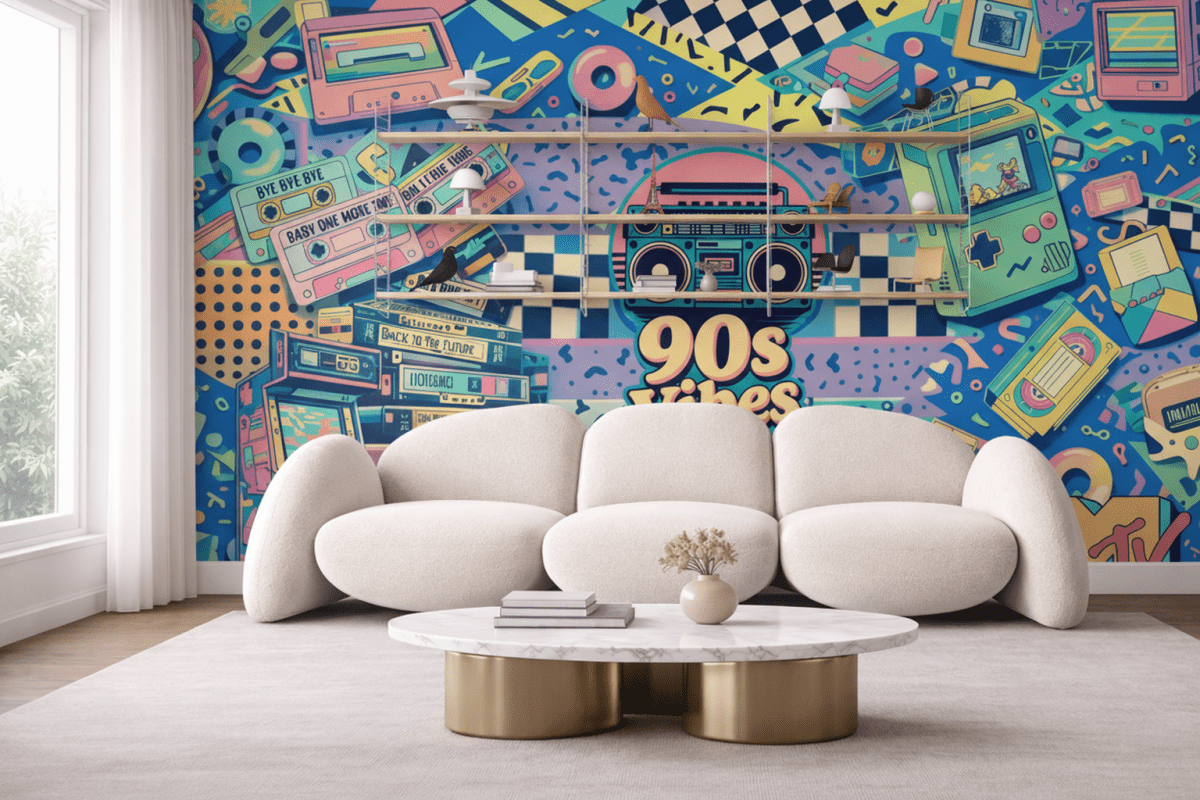 Retro Nostalgia Mural
